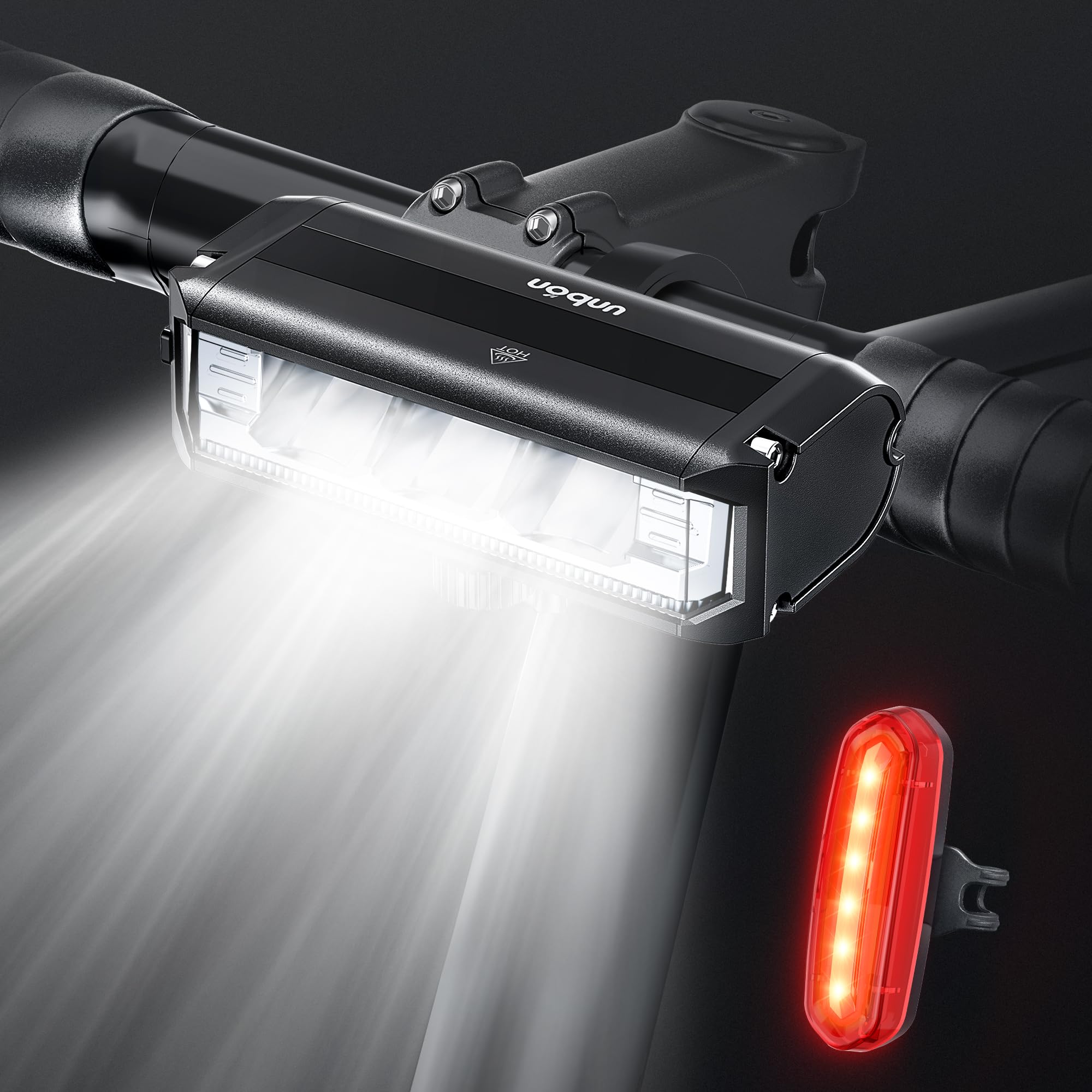 Lampe VTT LED 50000 Lumens – Set Avant/arrière Rechargeable – Étanche IP65 – Vélo Ou Casque